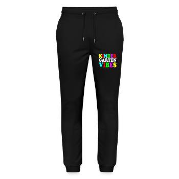 kindergarten vibes - Stanley/Stella Mover Unisex Organic Jogging Trousers - black - Front - Marisol (170cm) & Nik (191cm)