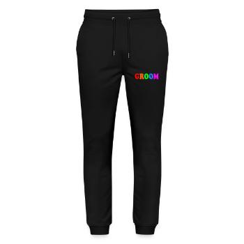 Groom - Stanley/Stella Unisex Bio Jogginghose Mover  - Schwarz - Vorne - Marisol (170cm) & Nik (191cm)