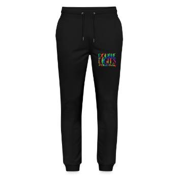 Cadeau de 10e anniversaire, 10 ans, pour garçons et filles - Pantalon de jogging bio MOVER Stanley/Stella unisexe - noir - Devant - Marisol (170cm) & Nik (191cm)