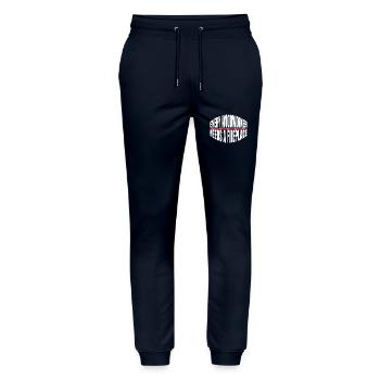 Carpenter Work Tshirts Tools Carpentry Hearbeat - Stanley/Stella Mover Unisex Organic Jogging Trousers - navy - Front - Marisol (170cm) & Nik (191cm)
