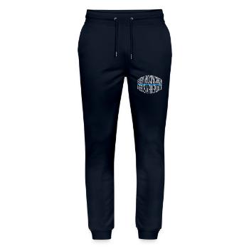 quote hobbyists proud carpenter skull tshirts - Stanley/Stella Unisex Bio Jogginghose Mover  - Navy - Vorne - Marisol (170cm) & Nik (191cm)