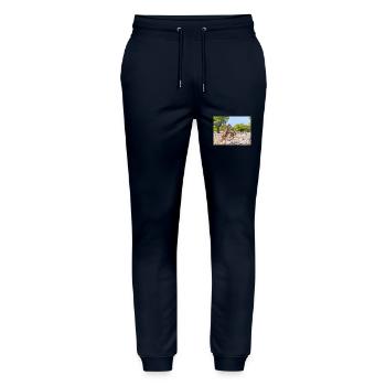 giraffe and Landscape in a Etosha National Park - Stanley/Stella Mover Unisex Organic Jogging Trousers - navy - Front - Marisol (170cm) & Nik (191cm)