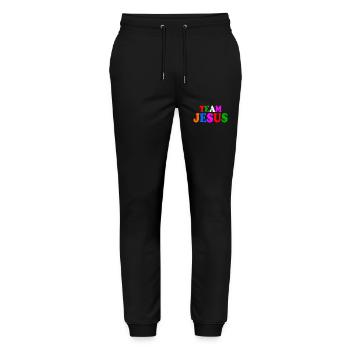 Team jesus - Stanley/Stella Mover Unisex Organic Jogging Trousers - black - Front - Marisol (170cm) & Nik (191cm)