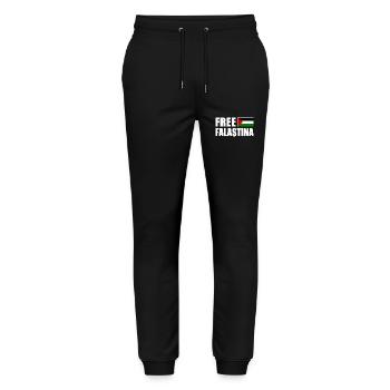 Free palestine free falastina - Stanley/Stella Unisex Bio Jogginghose Mover  - Schwarz - Vorne - Marisol (170cm) & Nik (191cm)