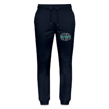Cutter Bingo Hall Tshirts - Stanley/Stella Mover Unisex Organic Jogging Trousers - navy - Front - Marisol (170cm) & Nik (191cm)
