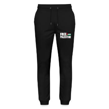 Free palestine - Stanley/Stella Unisex Bio Jogginghose Mover  - Schwarz - Vorne - Marisol (170cm) & Nik (191cm)