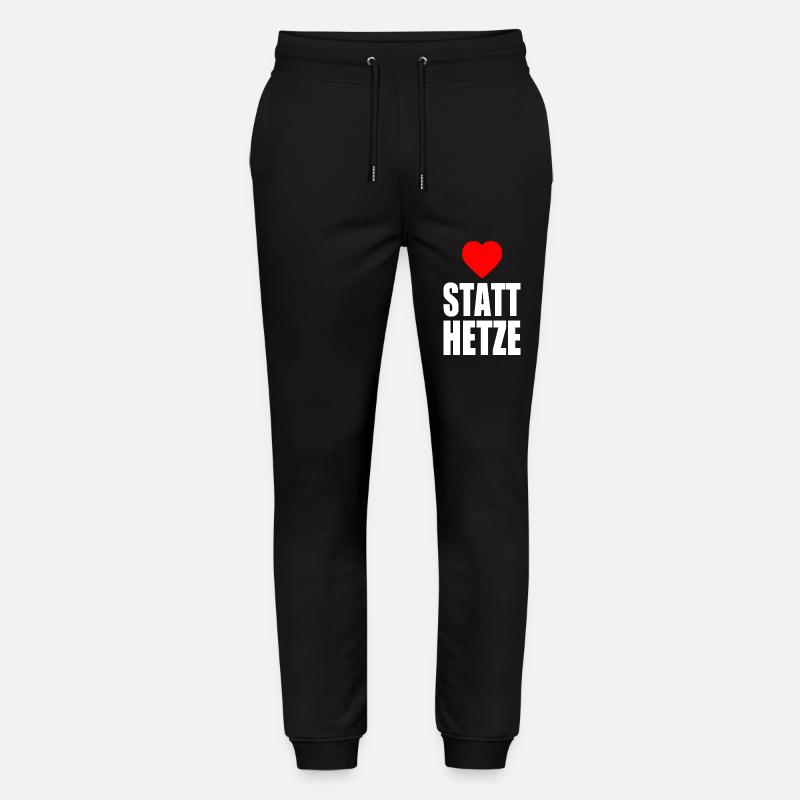 Herz statt hetze - Stanley/Stella Unisex Bio Jogginghose Mover  - Schwarz