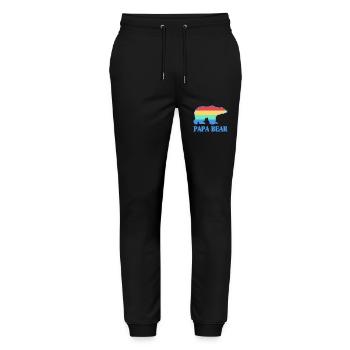 Papa bear Geschenk Vater Vatertag - Stanley/Stella Unisex Bio Jogginghose Mover  - Schwarz - Vorne - Marisol (170cm) & Nik (191cm)