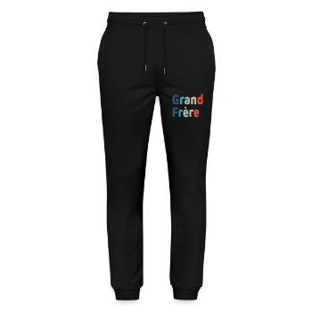 Geburt, großer Bruder, großer Sohn - Stanley/Stella Unisex Bio Jogginghose Mover  - Schwarz - Vorne - Marisol (170cm) & Nik (191cm)