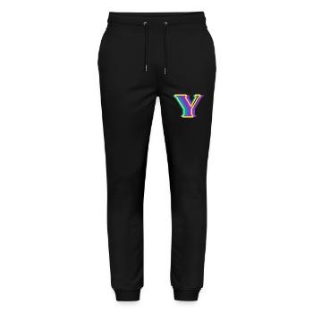 Multicolored letter y - Stanley/Stella Mover Unisex Organic Jogging Trousers - black - Front - Marisol (170cm) & Nik (191cm)