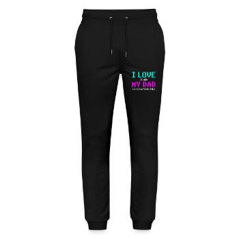 Gamer Gaming I love my dad - Stanley/Stella Unisex Bio Jogginghose Mover  - Schwarz - Vorne - Marisol (170cm) & Nik (191cm)
