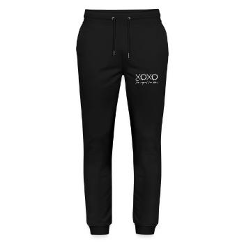 xoxo love you amore Blumen Frauen Valentinstag - Stanley/Stella Unisex Bio Jogginghose Mover  - Schwarz - Vorne - Marisol (170cm) & Nik (191cm)
