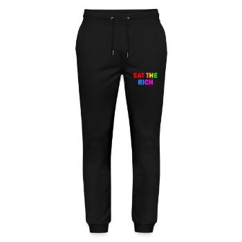 Eat the rich - Stanley/Stella Mover Unisex Organic Jogging Trousers - black - Front - Marisol (170cm) & Nik (191cm)