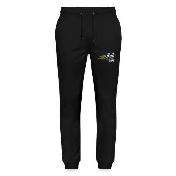 BE THE HERO OF YOUR LIFE - Stanley/Stella Mover Unisex Organic Jogging Trousers - black - Front - Marisol (170cm) & Nik (191cm)