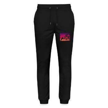Downhill VTT simple trail - Pantalon de jogging bio MOVER Stanley/Stella unisexe - noir - Devant - Marisol (170cm) & Nik (191cm)