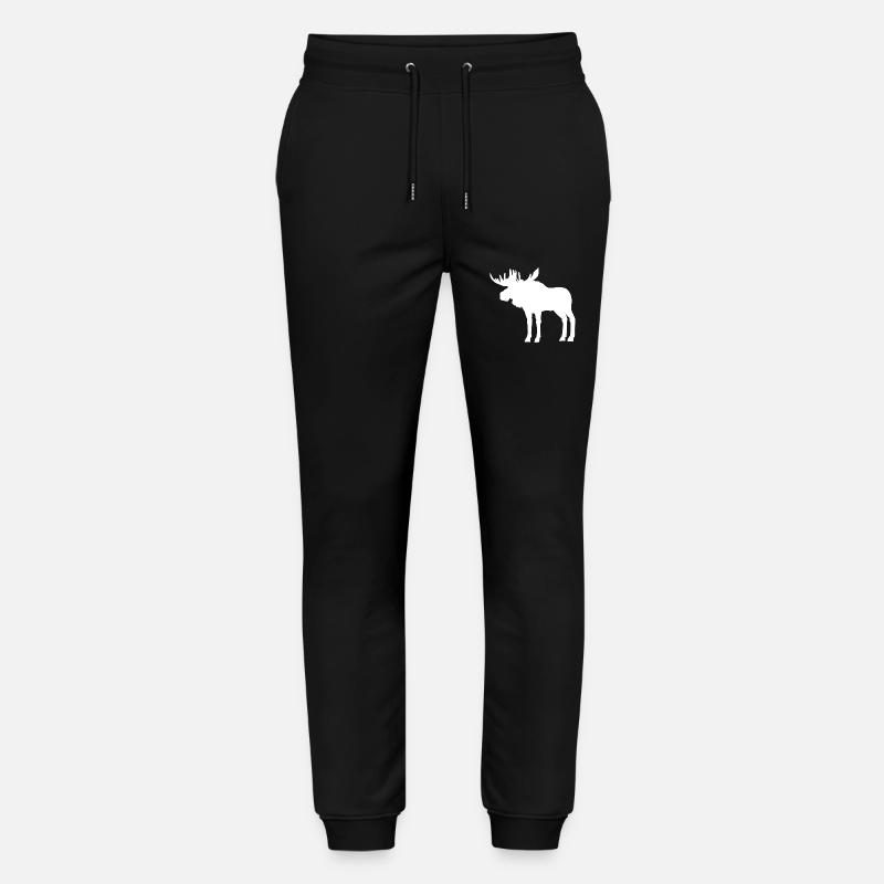 Moose Silhouette - Stanley/Stella Mover Unisex Organic Jogging Trousers - black