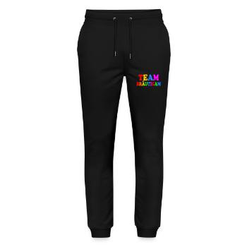 Team bräutigam - Stanley/Stella Unisex Bio Jogginghose Mover  - Schwarz - Vorne - Marisol (170cm) & Nik (191cm)