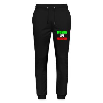 Women life freedom - Stanley/Stella Unisex Bio Jogginghose Mover  - Schwarz - Vorne - Marisol (170cm) & Nik (191cm)