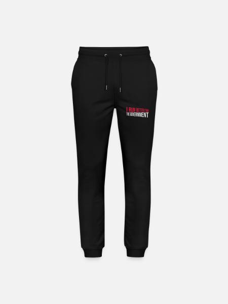 run better than government - Stanley/Stella Mover Unisex Organic Jogging Trousers - black