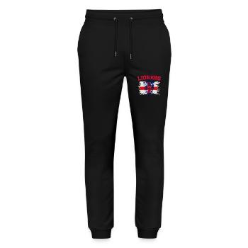 England Fußball Meister der Frauen Lionesses 2022 - Stanley/Stella Unisex Bio Jogginghose Mover  - Schwarz - Vorne - Marisol (170cm) & Nik (191cm)