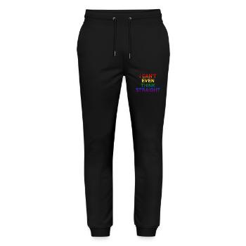 I Cant Even Think Straight Shirt LGBTQ Gay Pride - Stanley/Stella Mover Unisex Organic Jogging Trousers - black - Front - Marisol (170cm) & Nik (191cm)