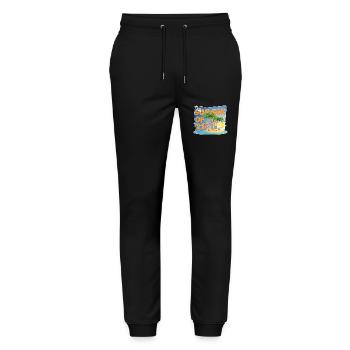 Der bunte und fröhliche Sommer 2023 - Stanley/Stella Unisex Bio Jogginghose Mover  - Schwarz - Vorne - Marisol (170cm) & Nik (191cm)