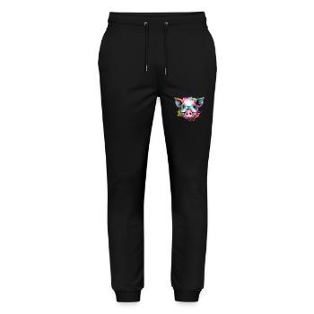 Jim the pig - Stanley/Stella Mover Unisex Organic Jogging Trousers - black - Front - Marisol (170cm) & Nik (191cm)