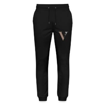Letter V Magic butterfly - Stanley/Stella Mover Unisex Organic Jogging Trousers - black - Front - Marisol (170cm) & Nik (191cm)