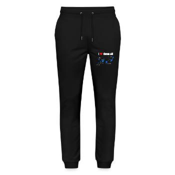 Je les aime tous - Îles Canaries - Pantalon de jogging bio MOVER Stanley/Stella unisexe - noir - Devant - Marisol (170cm) & Nik (191cm)