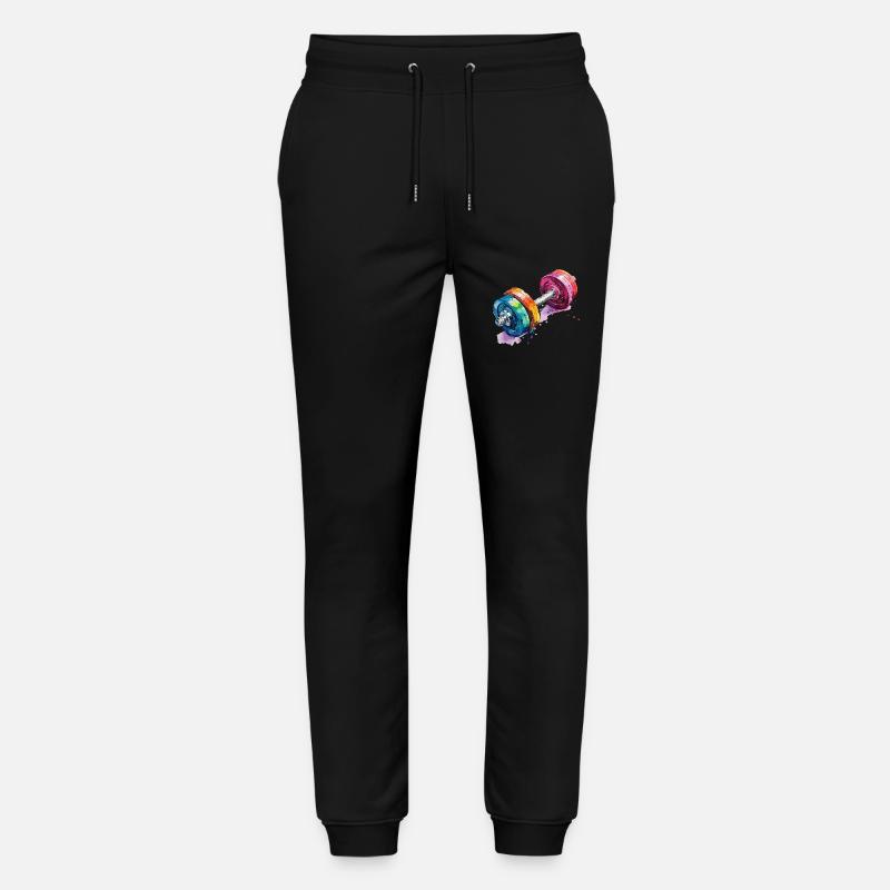 Hanteln in Regenbogenfarben - Stanley/Stella Unisex Bio Jogginghose Mover  - Schwarz