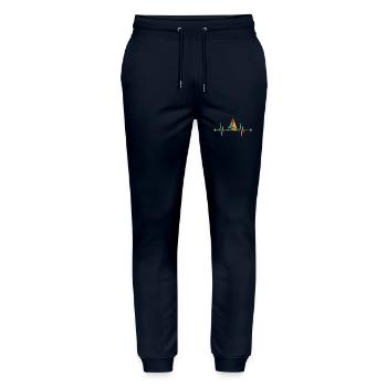 bateau à voile battement de coeur voilier - Pantalon de jogging bio MOVER Stanley/Stella unisexe - marine - Devant - Marisol (170cm) & Nik (191cm)