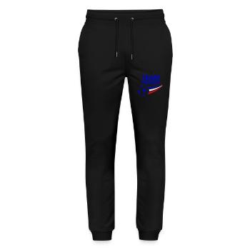team france soccer - Stanley/Stella Unisex Bio Jogginghose Mover  - Schwarz - Vorne - Marisol (170cm) & Nik (191cm)