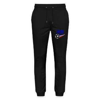 Team France Soccer - Stanley/Stella Mover Unisex Organic Jogging Trousers - black - Front - Marisol (170cm) & Nik (191cm)