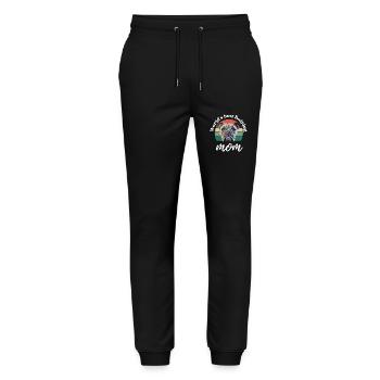 BULLDOG MOM Mama Dog Dogs Bulldog - Stanley/Stella Mover Unisex Organic Jogging Trousers - black - Front - Marisol (170cm) & Nik (191cm)
