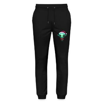 Extraterrestres de Noël avec chapeau de Père Noël - Pantalon de jogging bio MOVER Stanley/Stella unisexe - noir - Devant - Marisol (170cm) & Nik (191cm)