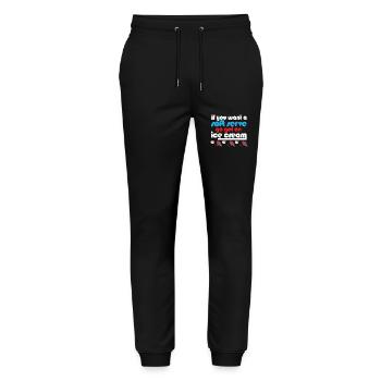 Funny Badminton If You Want A Soft Serve Go Get - Stanley/Stella Unisex Bio Jogginghose Mover  - Schwarz - Vorne - Marisol (170cm) & Nik (191cm)