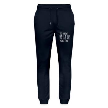 Tu ne pouvais pas me supporter, je suis venu avec des instructions - Pantalon de jogging bio MOVER Stanley/Stella unisexe - marine - Devant - Marisol (170cm) & Nik (191cm)