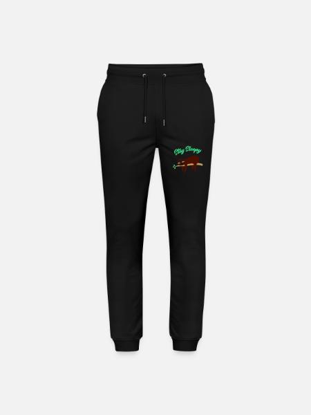Sloth Stay Sleepy 01 - Stanley/Stella Mover Unisex Organic Jogging Trousers - black