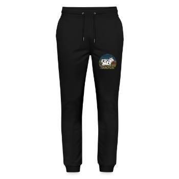 Kuh - Stanley/Stella Unisex Bio Jogginghose Mover  - Schwarz - Vorne - Marisol (170cm) & Nik (191cm)