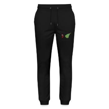 Funny Black Cat Pushing Christmas Tree Over Cat - Stanley/Stella Mover Unisex Organic Jogging Trousers - black - Front - Marisol (170cm) & Nik (191cm)