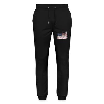 Pennsylvania USA Map United States - Stanley/Stella Mover Unisex Organic Jogging Trousers - black - Front - Marisol (170cm) & Nik (191cm)