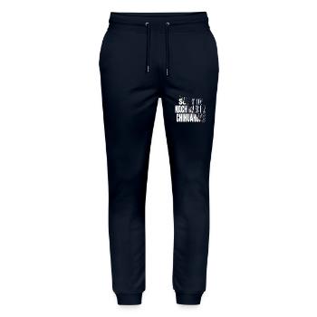 Animal Funny Pet Gift Idea Doggie - Stanley/Stella Mover Unisex Organic Jogging Trousers - navy - Front - Marisol (170cm) & Nik (191cm)
