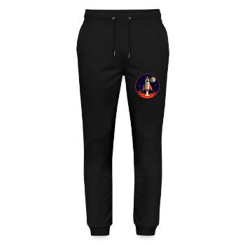 Rocket Launch from Planet Earth - Journey to the Moon - Stanley/Stella Mover Unisex Organic Jogging Trousers - black - Front - Marisol (170cm) & Nik (191cm)