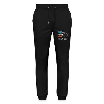 Ride Laugh Love Healty Life - Stanley/Stella Unisex Bio Jogginghose Mover  - Schwarz - Vorne - Marisol (170cm) & Nik (191cm)