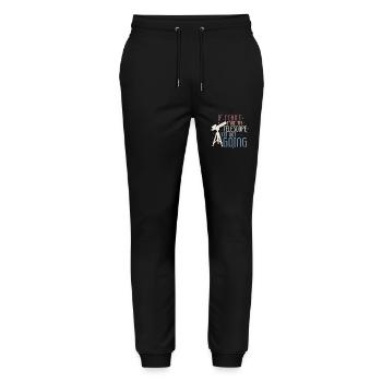 If I Can't Take My Telescope Astronomy Stargazer - Stanley/Stella Mover Unisex Organic Jogging Trousers - black - Front - Marisol (170cm) & Nik (191cm)