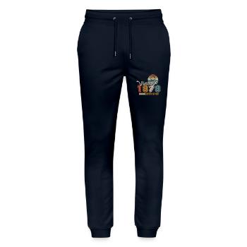 1979 - Stanley/Stella Mover Unisex Organic Jogging Trousers - navy - Front - Marisol (170cm) & Nik (191cm)