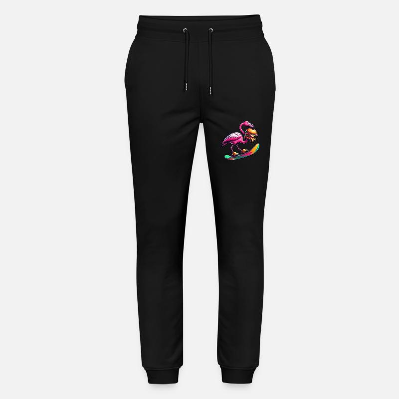 Snowboarder flamant rose avec burger - Pantalon de jogging bio MOVER Stanley/Stella unisexe - noir
