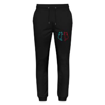 Années 80 Rétro Vintage Chats Chat Chaton Années 90 - Pantalon de jogging bio MOVER Stanley/Stella unisexe - noir - Devant - Marisol (170cm) & Nik (191cm)