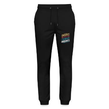 Embrace Imperfection, Celebrate Uniqueness - Stanley/Stella Mover Unisex Organic Jogging Trousers - black - Front - Marisol (170cm) & Nik (191cm)