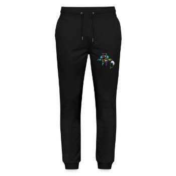 Giraffe Sommer Giraffen Eiskrem Kind Kinder Eis - Stanley/Stella Unisex Bio Jogginghose Mover  - Schwarz - Vorne - Marisol (170cm) & Nik (191cm)